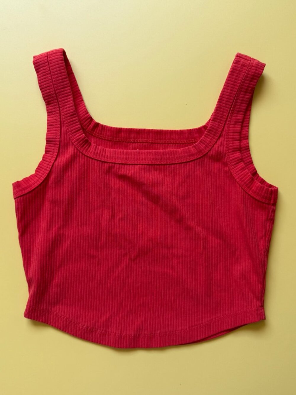 Madewell Ribbed Cropped Tank Top Size M Orange Sleeveless